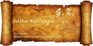 Galba Károly névjegykártya