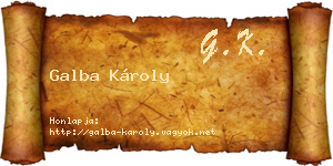 Galba Károly névjegykártya